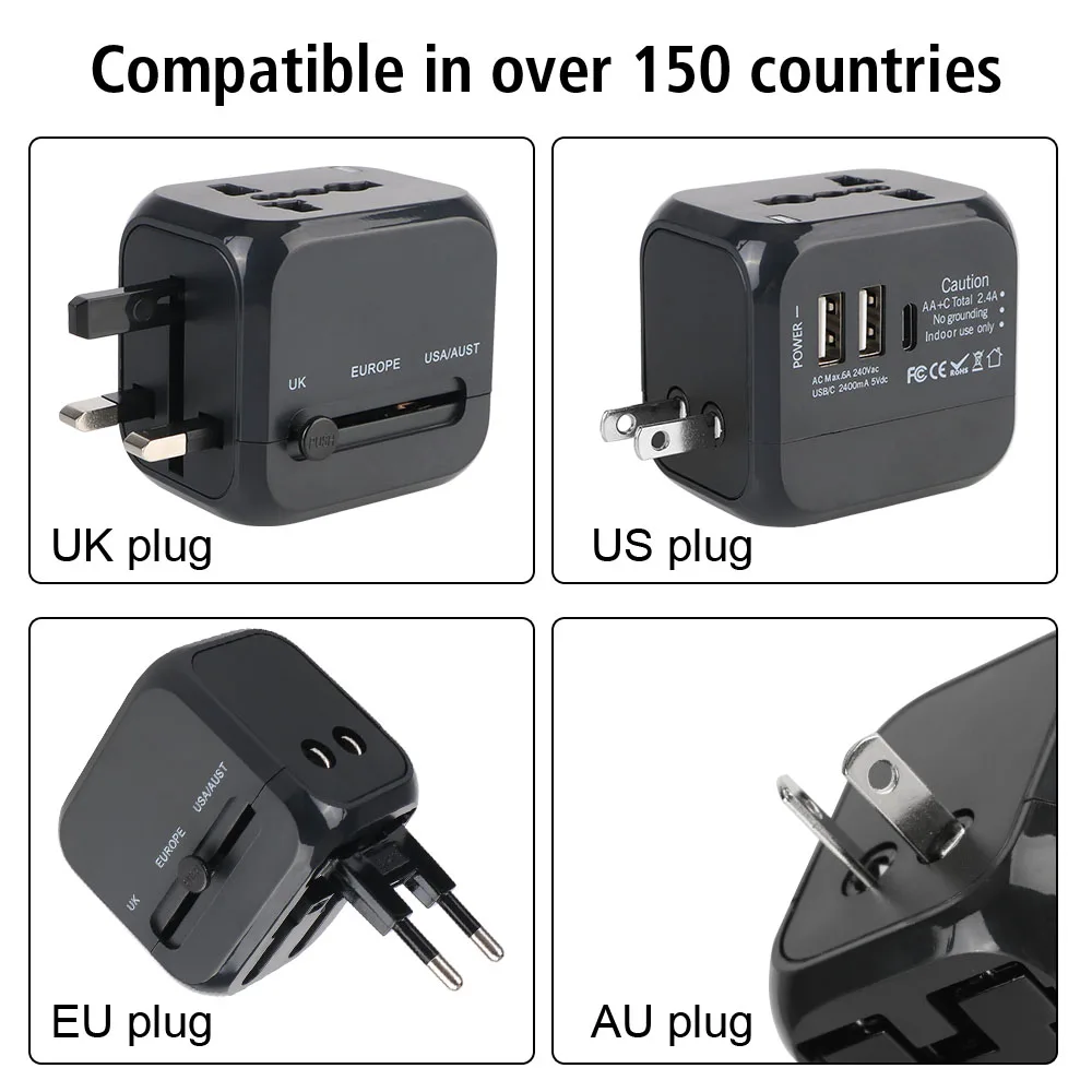 올인원 벽걸이형 여행용 충전 어댑터 - 미국, 유럽,  - Travel Accessories Uk 리뷰 및 가격