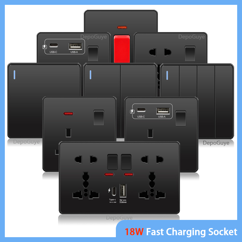 범용 블랙 USB C타입 스마트 고속 충전 소켓, 영국 - Travel Accessories Uk 리뷰 및 가격