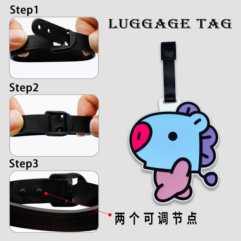 BT21 만화 귀여운 키체인 카와이 유니섹스 수하물 태 - Travel Accessories Sale 리뷰 및 가격