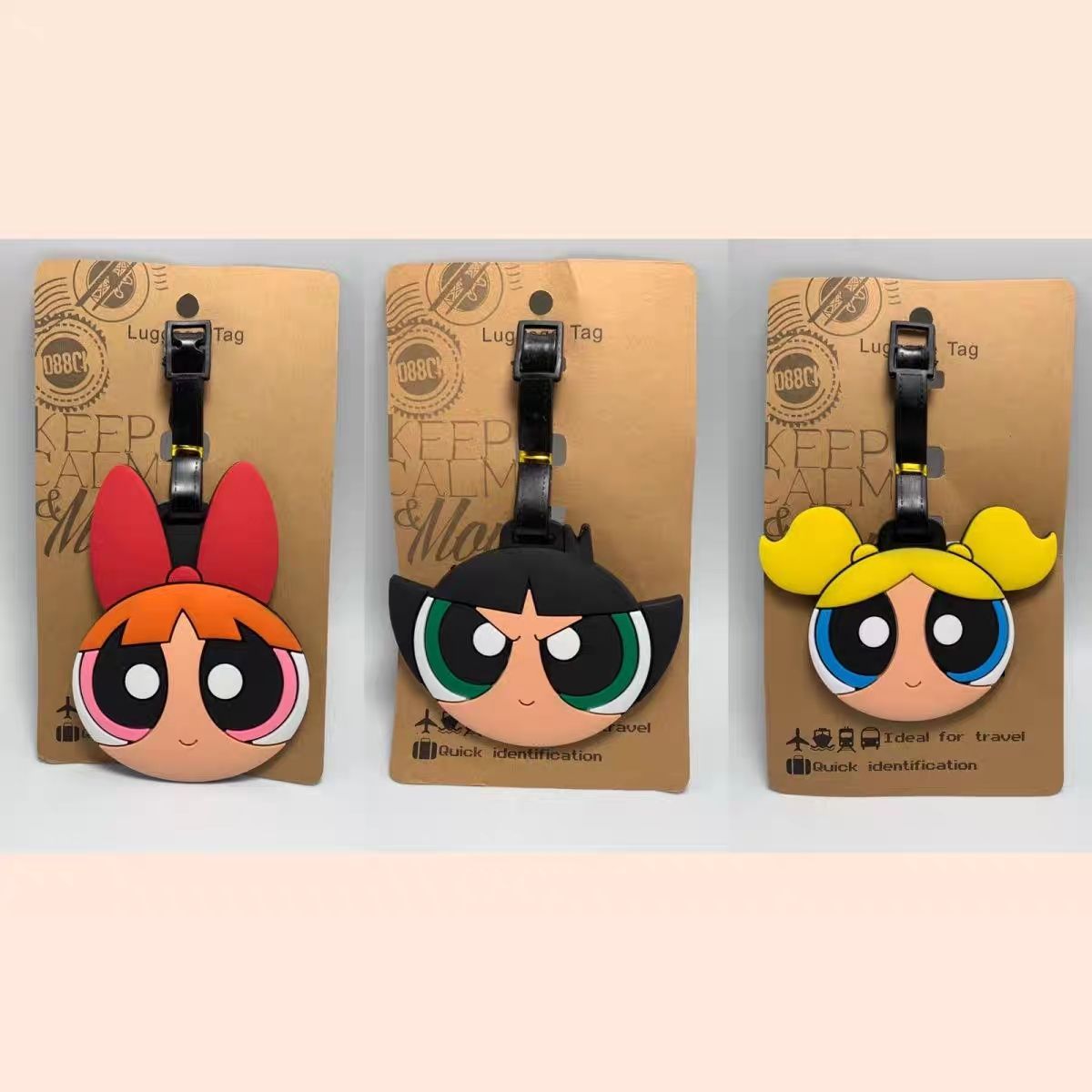 파워퍼프걸즈 가방 펜던트 귀여운 만화 캐릭터 수하물 태 - Travel Accessories Sale 리뷰 및 가격