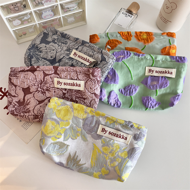 프랑스 양각 꽃 여행 화장품 보관 가방 지갑, 귀여운  - Travel Accessories Pouch For Women 리뷰 및 가격