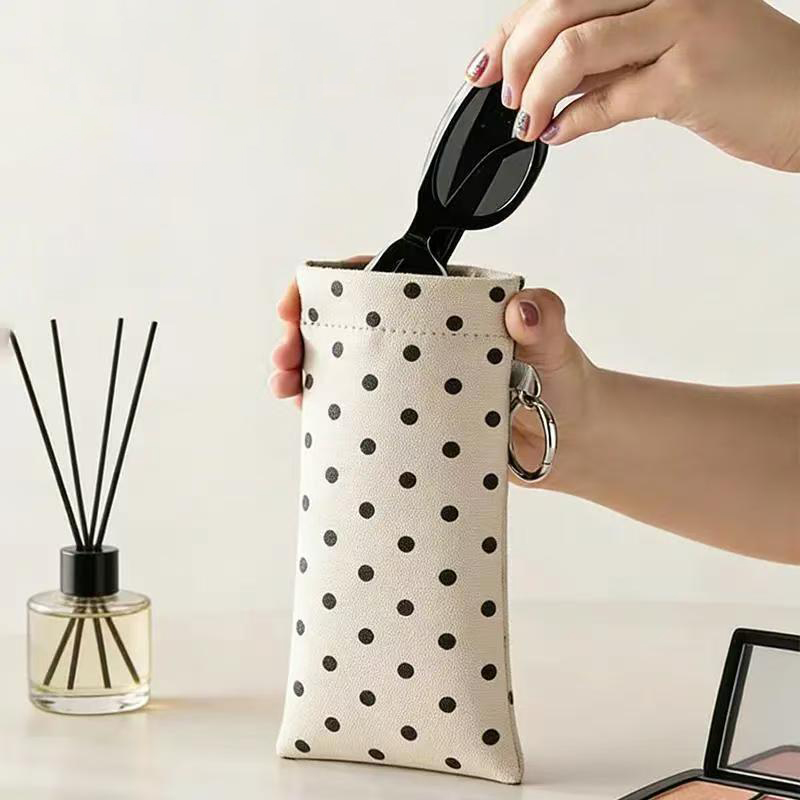 1pc 폴카 도트 안경 주머니(키체인 포함) 휴대용 스 - Travel Accessories Pouch For Women 리뷰 및 가격