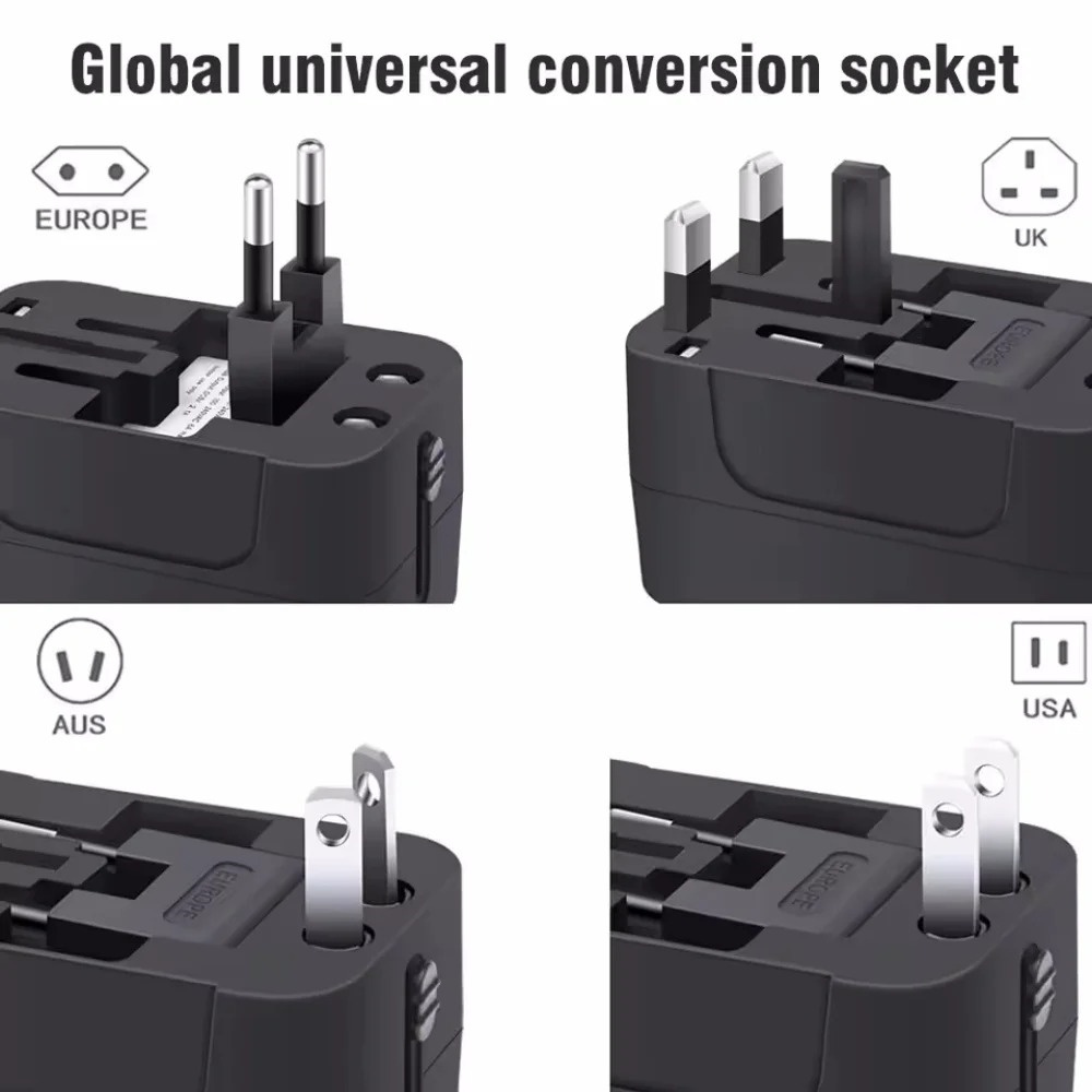 올인원 유니버설 국제 플러그 어댑터 2 USB 포트 1 - Travel Accessories Uk 리뷰 및 가격
