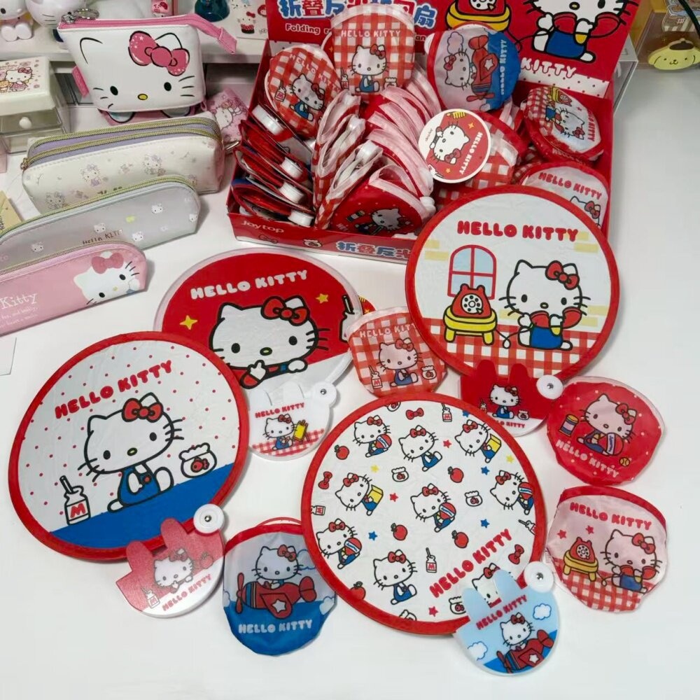 1Pcs 정품 산리오 헬로 키티 접이식 반사 핸드 팬  - Travel Accessories Japan 리뷰 및 가격